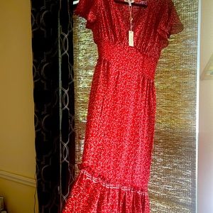 Brand New Medium Max Studio Red Floral Dress